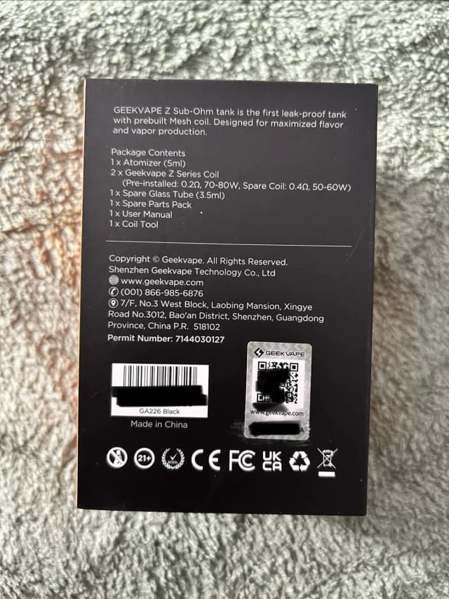 Photo secondaire 1 - Geek Vape Z Sub Ohm tank Zeus occasion