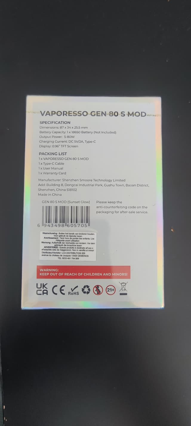 Photo secondaire 1 - Gen 80s Mod - Vaporesso Neuf occasion