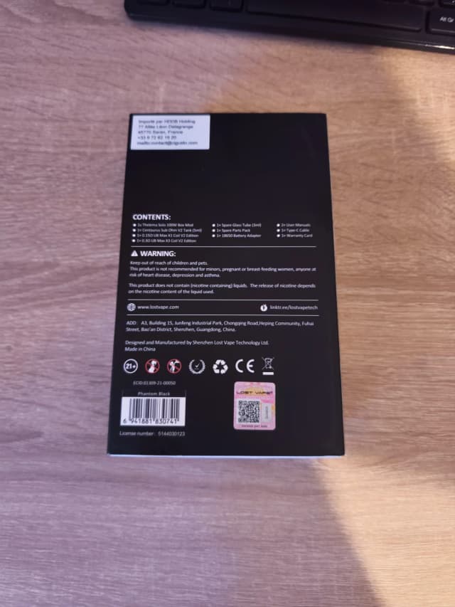 Photo secondaire 2 - Kit Thelema Solo Centaurus V2 Lost Vape occasion