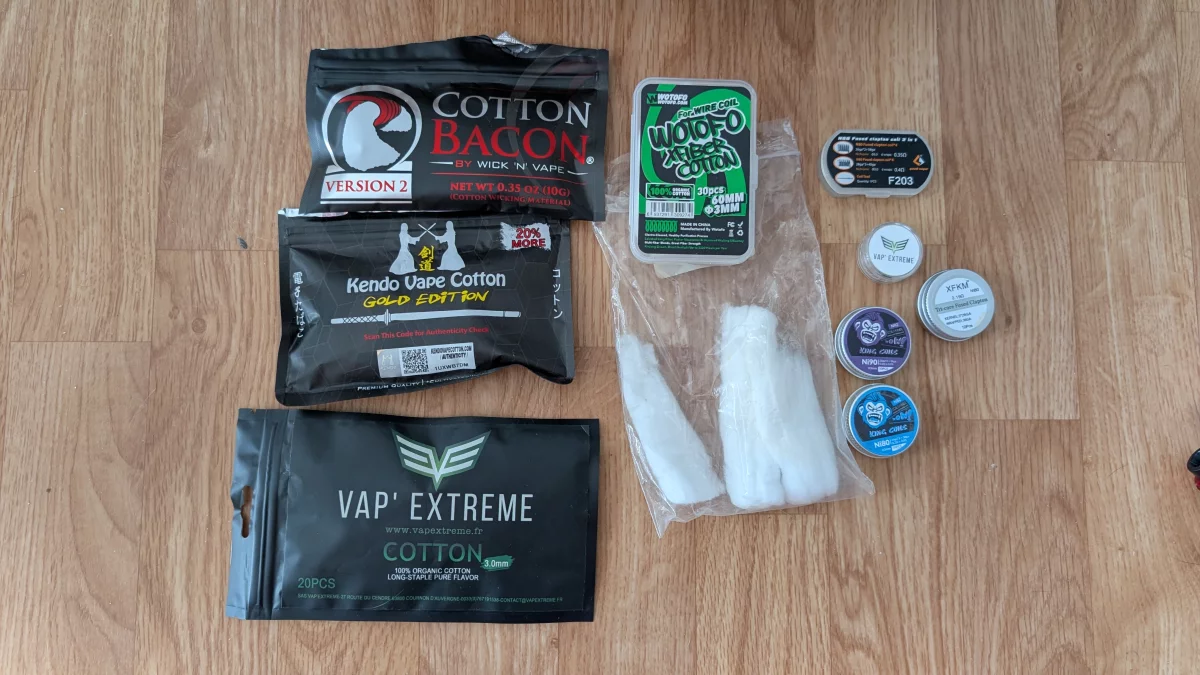 lot coton et coils (vap extreme,kendo) occasion
