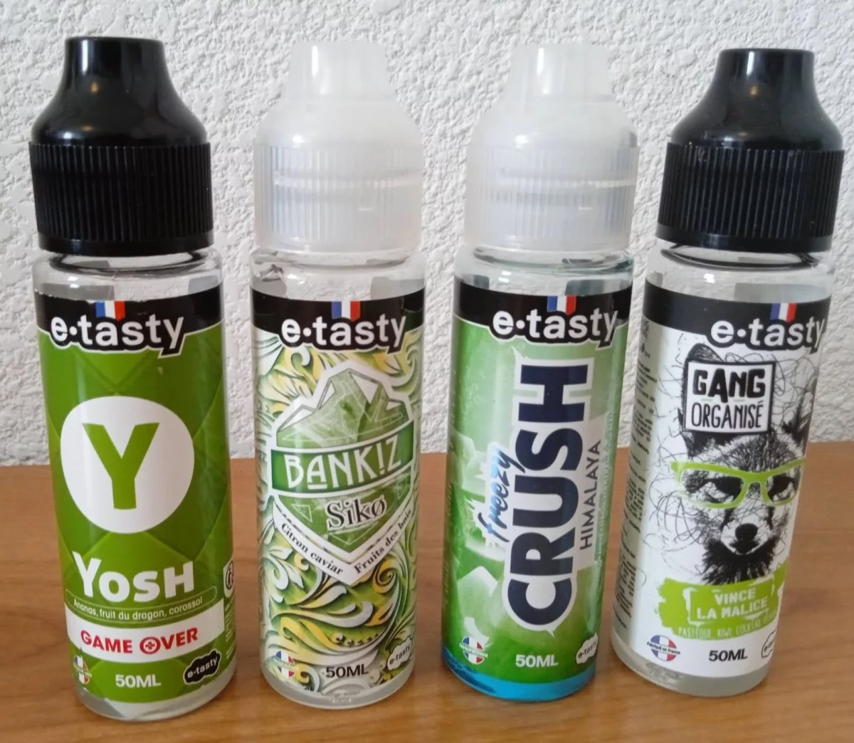 Lot de 4 e-liquides E-tasty - 50 ml - Neufs occasion
