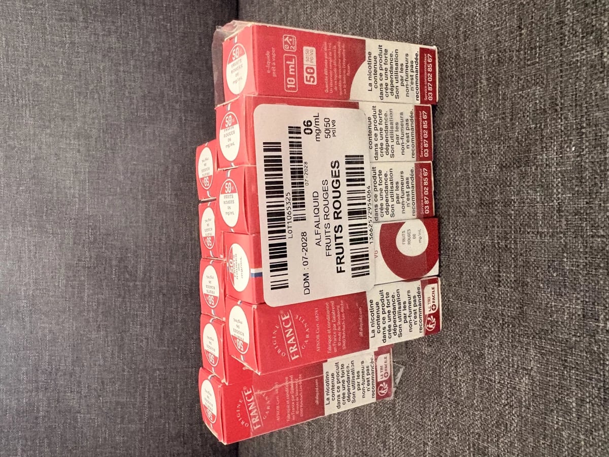 Fruits rouges - Alfa Liquide - 10ml - 6% nicotine occasion