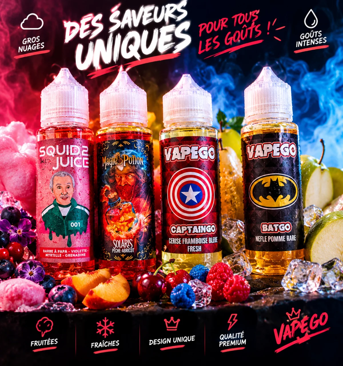 Lot e-liquides grandes bouteilles occasion