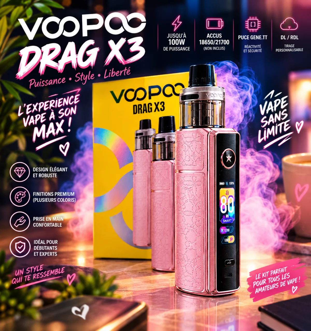 Vapoteuse voopoo drag X3 occasion