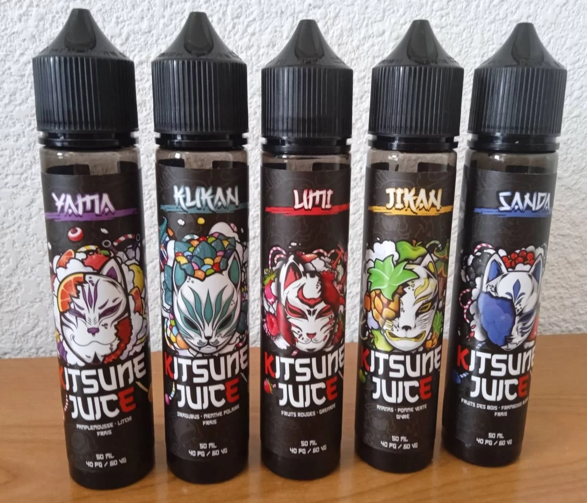 Lot de 9 e-liquides KITSUNE JUICE - 50 ml - Neufs occasion