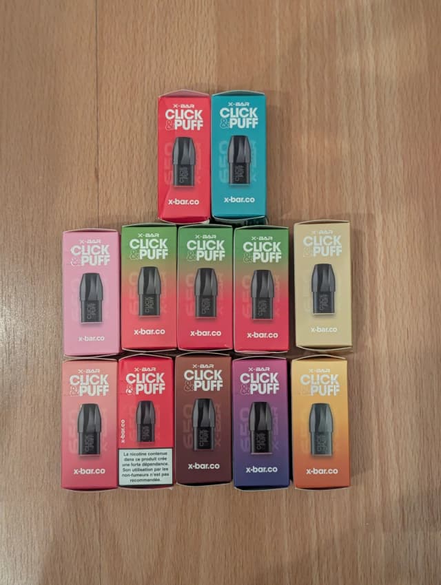 Photo secondaire 2 - Kit X-Bar Click & Puff x2 & 12x pods jetables occasion
