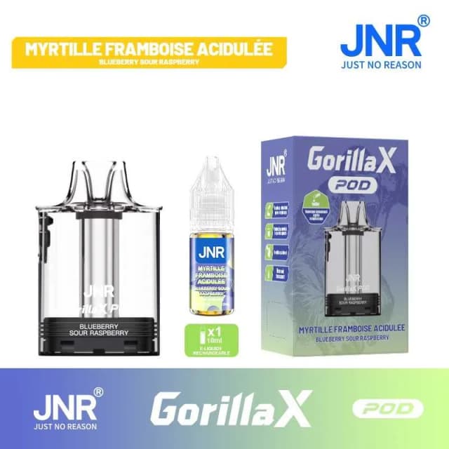 Comparer Cartouche Gorilla X - JNR - 20 mg - Blueberry Sour Raspberry - Cigarettes électroniques avec un prix minimum de 9.90€