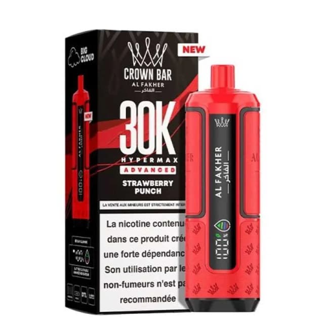 Comparer Puff HyperMax 30K Crown Bar - Al Fakher - 6 mg - Grape Mint - Cigarettes électroniques avec un prix minimum de 14.90€
