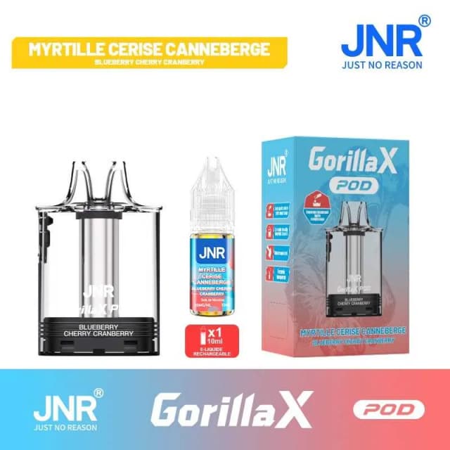 Comparer Cartouche Gorilla X - JNR - 20 mg - Blueberry Cherry Cranberry - Cigarettes électroniques avec un prix minimum de 9.90€
